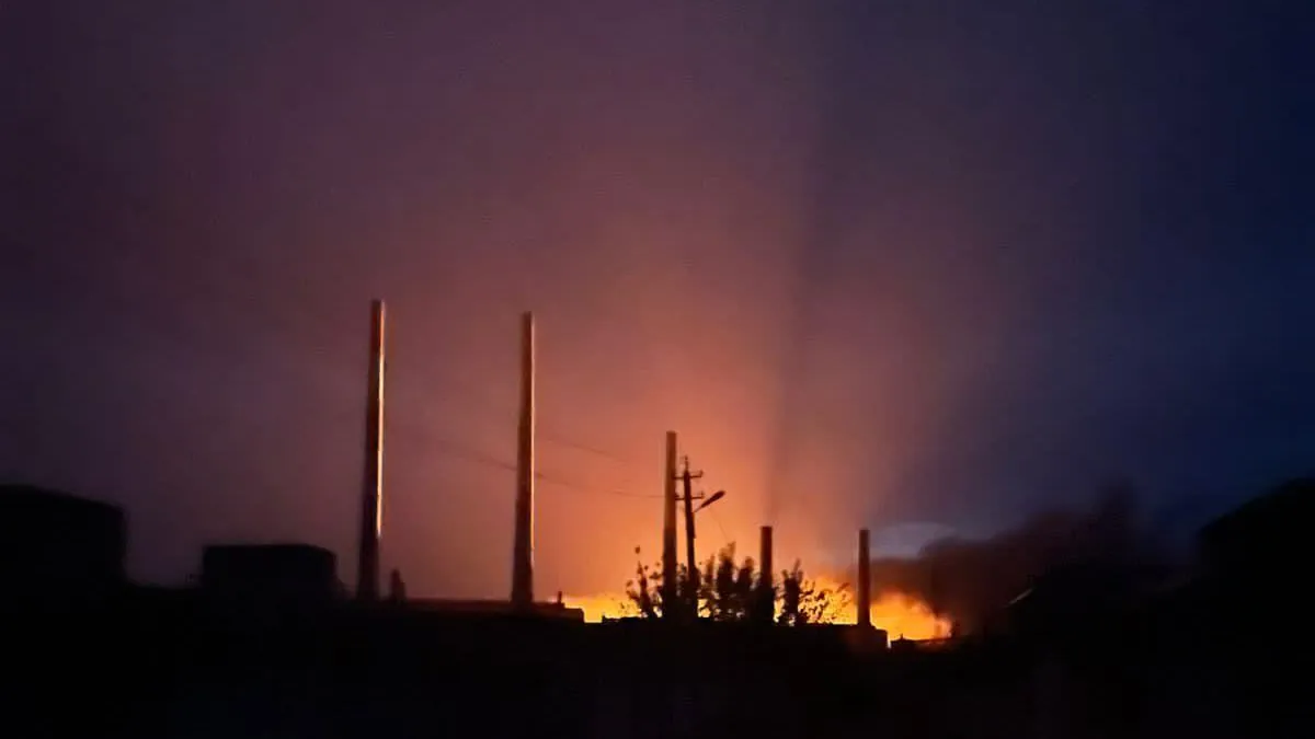 Damaged Zmiiv thermal power station in Kharkiv region after a Russian strike in September 2022
