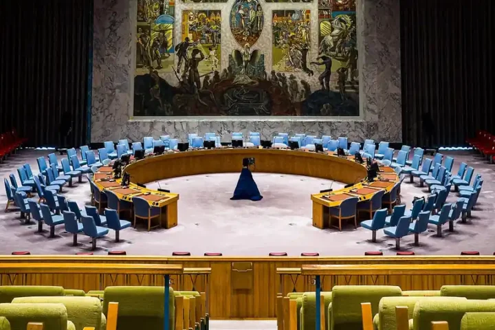 The UN Security Council chamber at United Nations Headquarters in New York