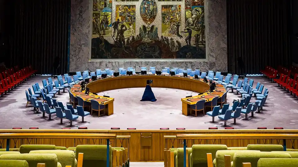 The UN Security Council chamber at United Nations Headquarters in New York