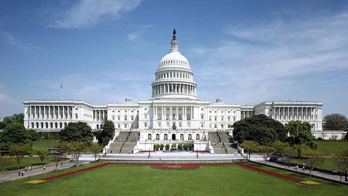 The west front of the United States Capitol building in Washington