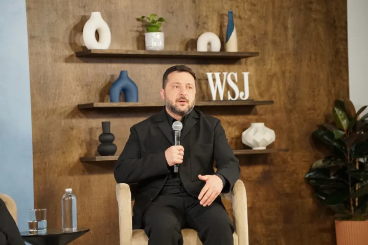 Ukrainian President Volodymyr Zelenskyy speaks during a New York interview on 22 September 2026.