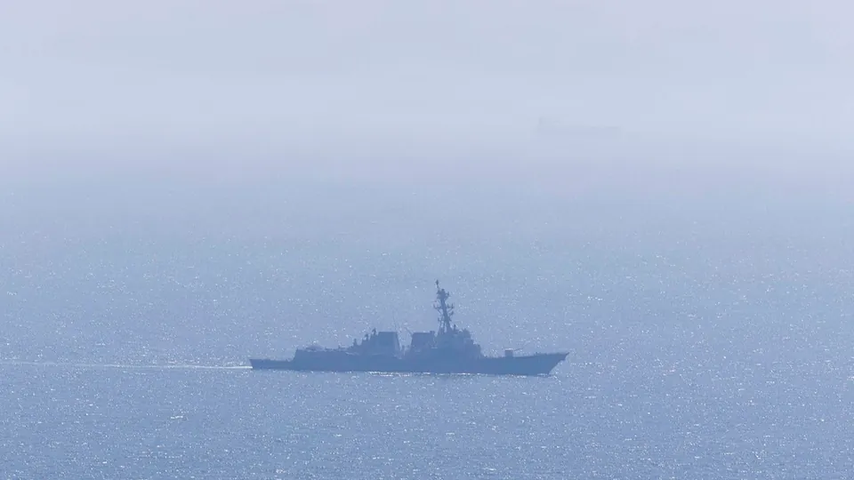 The US Navy guided-missile destroyer USS Michael Murphy underway in the Arabian Sea