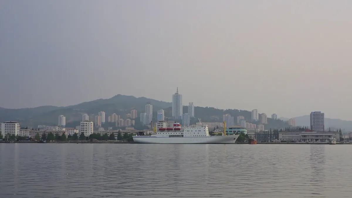 The port of Wonsan on North Korea’s east coast, from where the missiles were fired on October 29 (file photo, 2014)