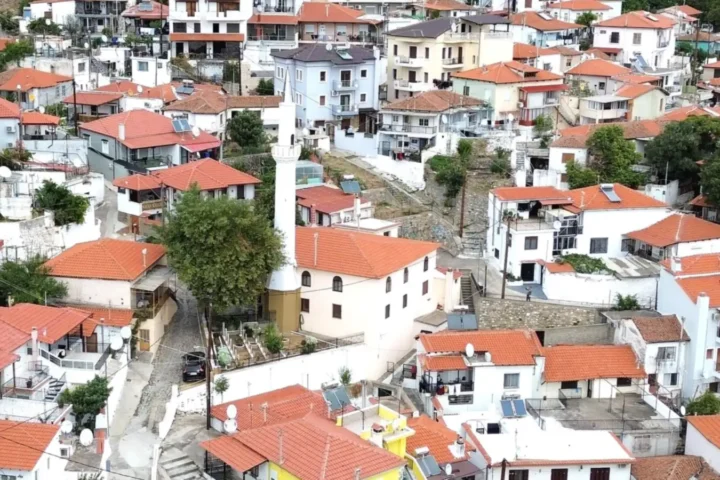 The old town of Xanthi with the Ahrian mosque